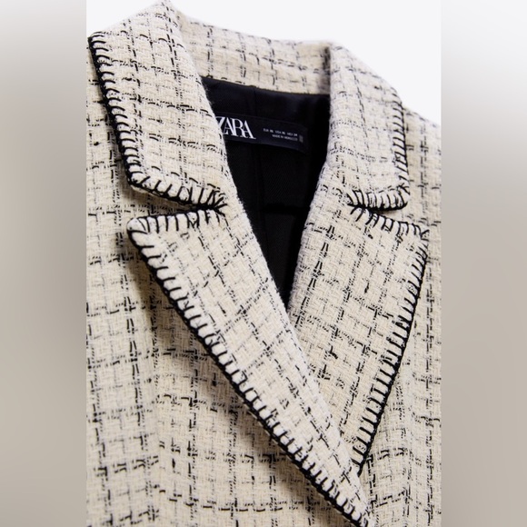 Zara Women's Cream Tweed Blazer - Picture 2 of 11